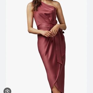 Ted Baker One-Shoulder Burgundy Dress